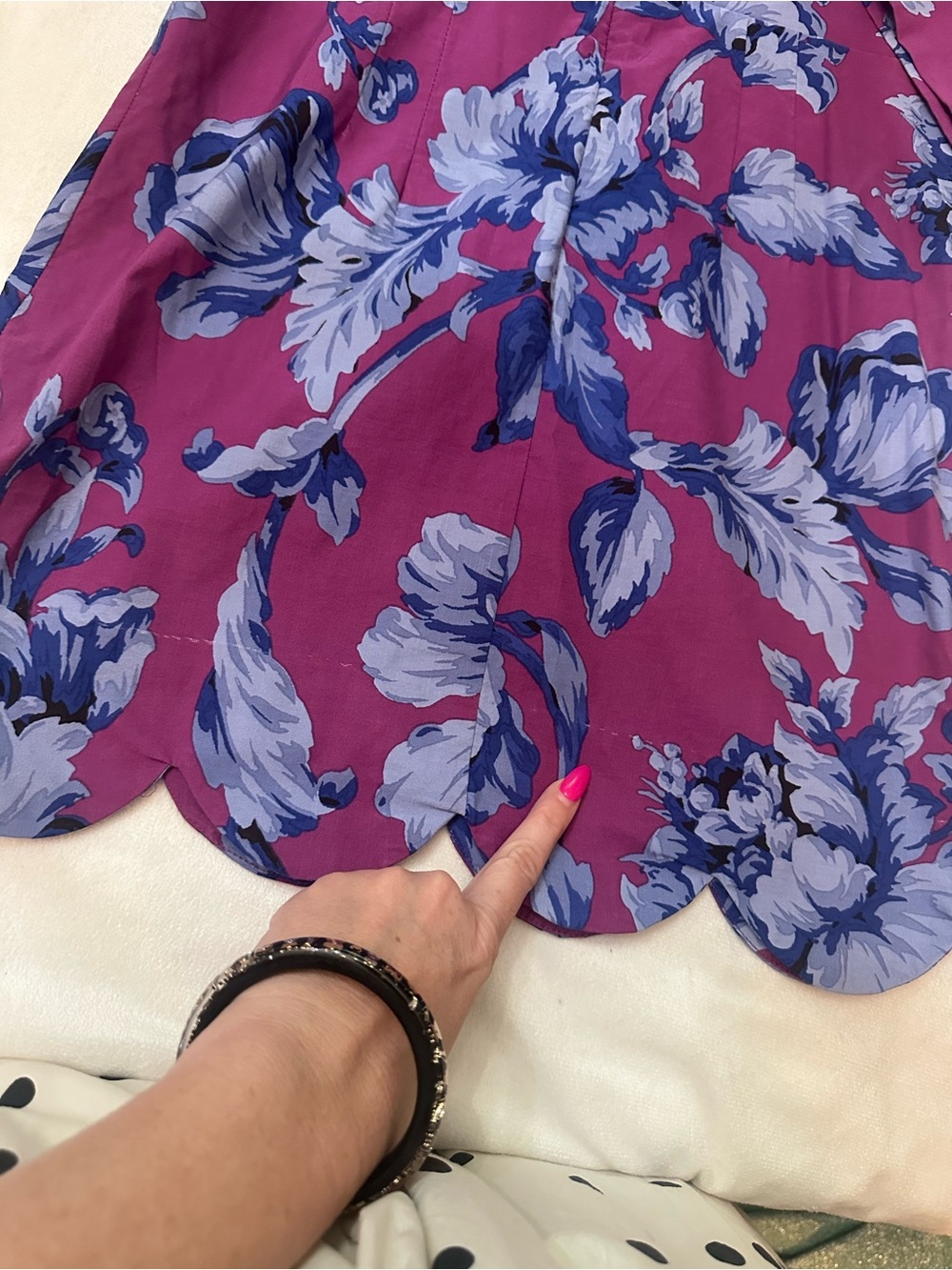Anthropologie Maeve Purple Blue scalloped Floral Dress 38812 - Picture 6 of 9